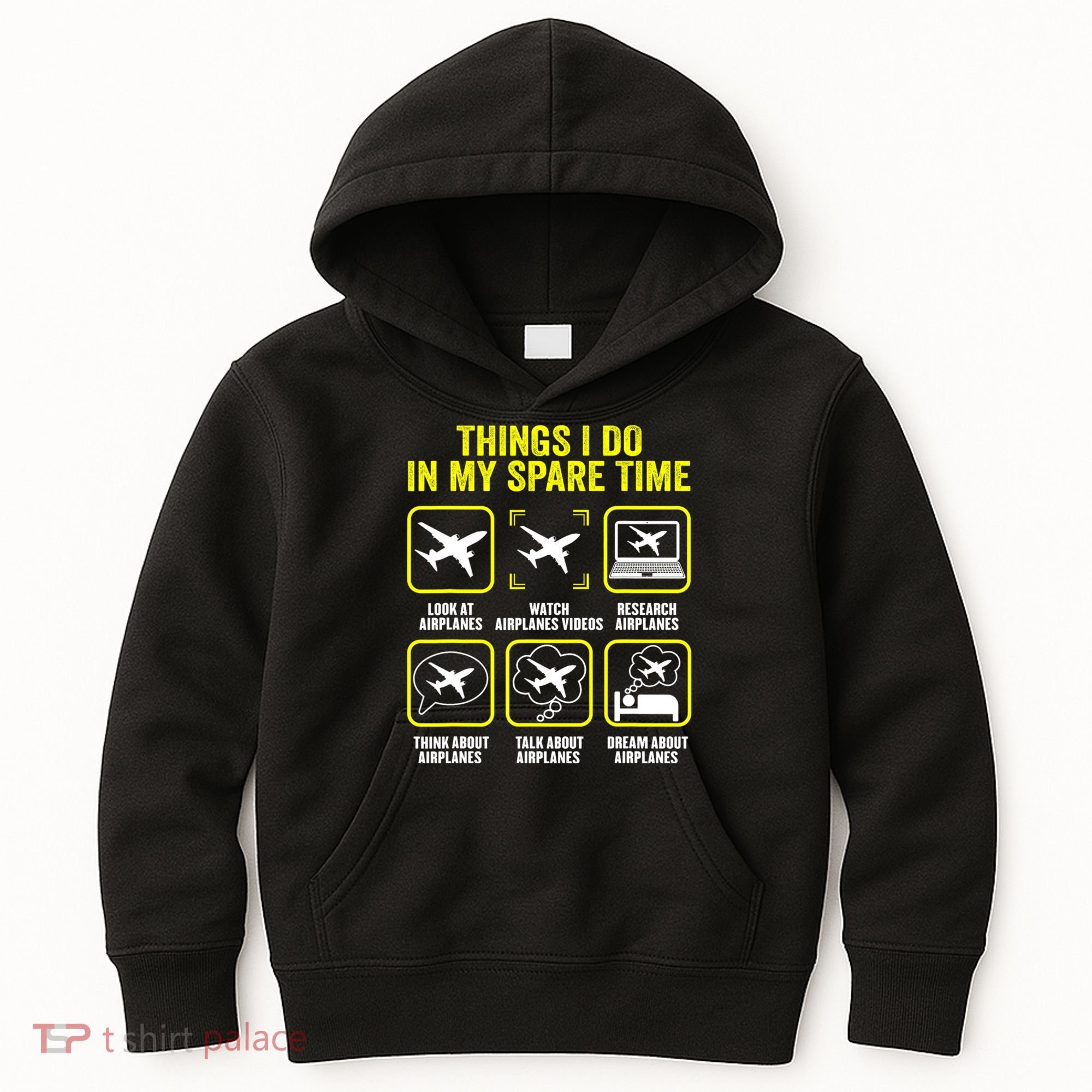 Things I Do In My Spare Time Airplanes Aviation Pilot Kids Hoodie