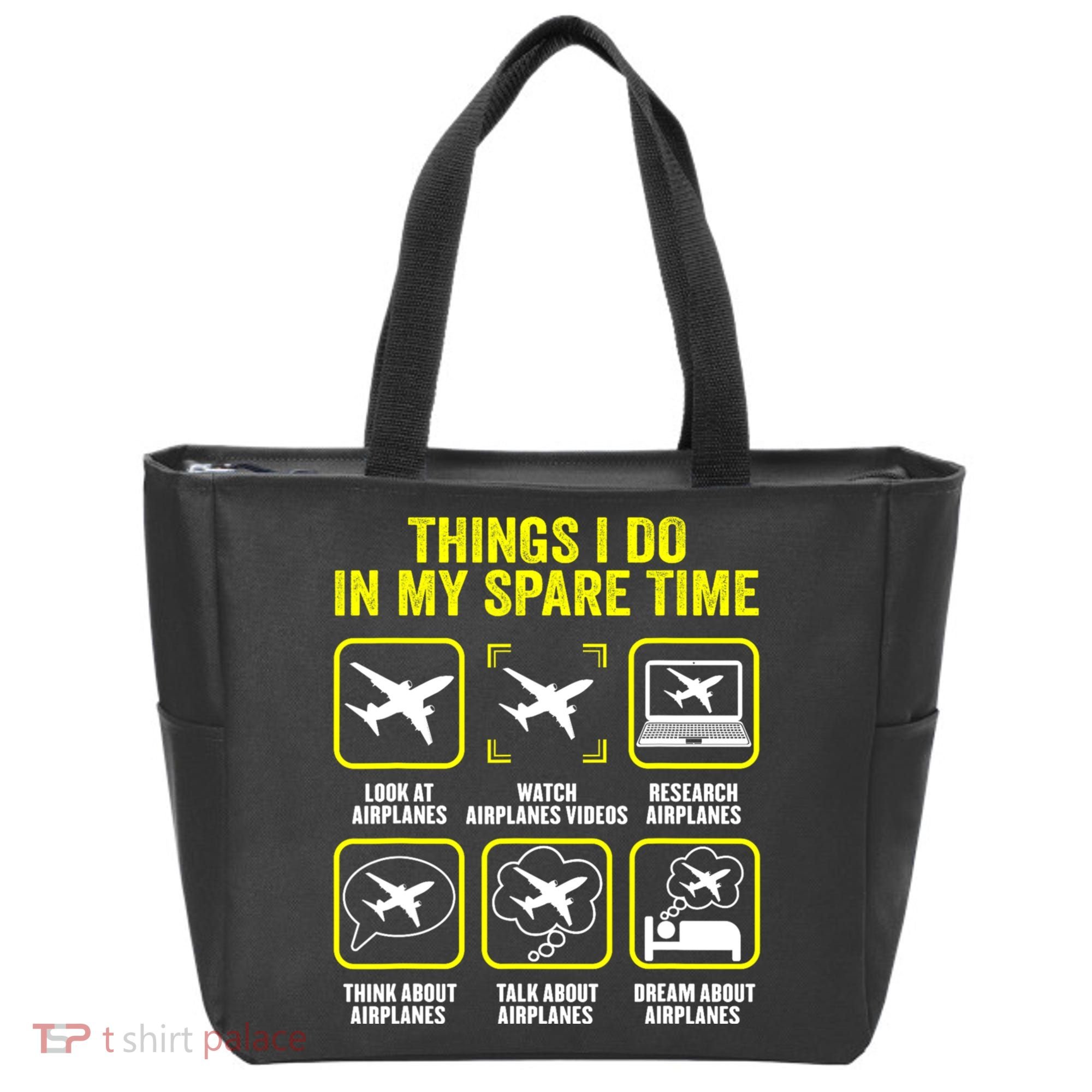 Things I Do In My Spare Time Airplanes Aviation Pilot Tote Bag