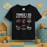 Things I Do In My Spare Time Funny Car Enthusiast Car Lover Toddler T-Shirt thumb 3