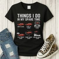 Things I Do In My Spare Time Funny Car Enthusiast Car Lover Women's T-Shirt thumb 3