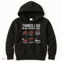 Things I Do In My Spare Time Funny Car Enthusiast Car Lover Kids Hoodie thumb 0