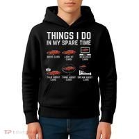 Things I Do In My Spare Time Funny Car Enthusiast Car Lover Kids Hoodie thumb 4