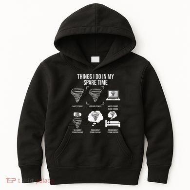 Things I Do In My Spare Time Tornado Storm Chaser Kids Hoodie