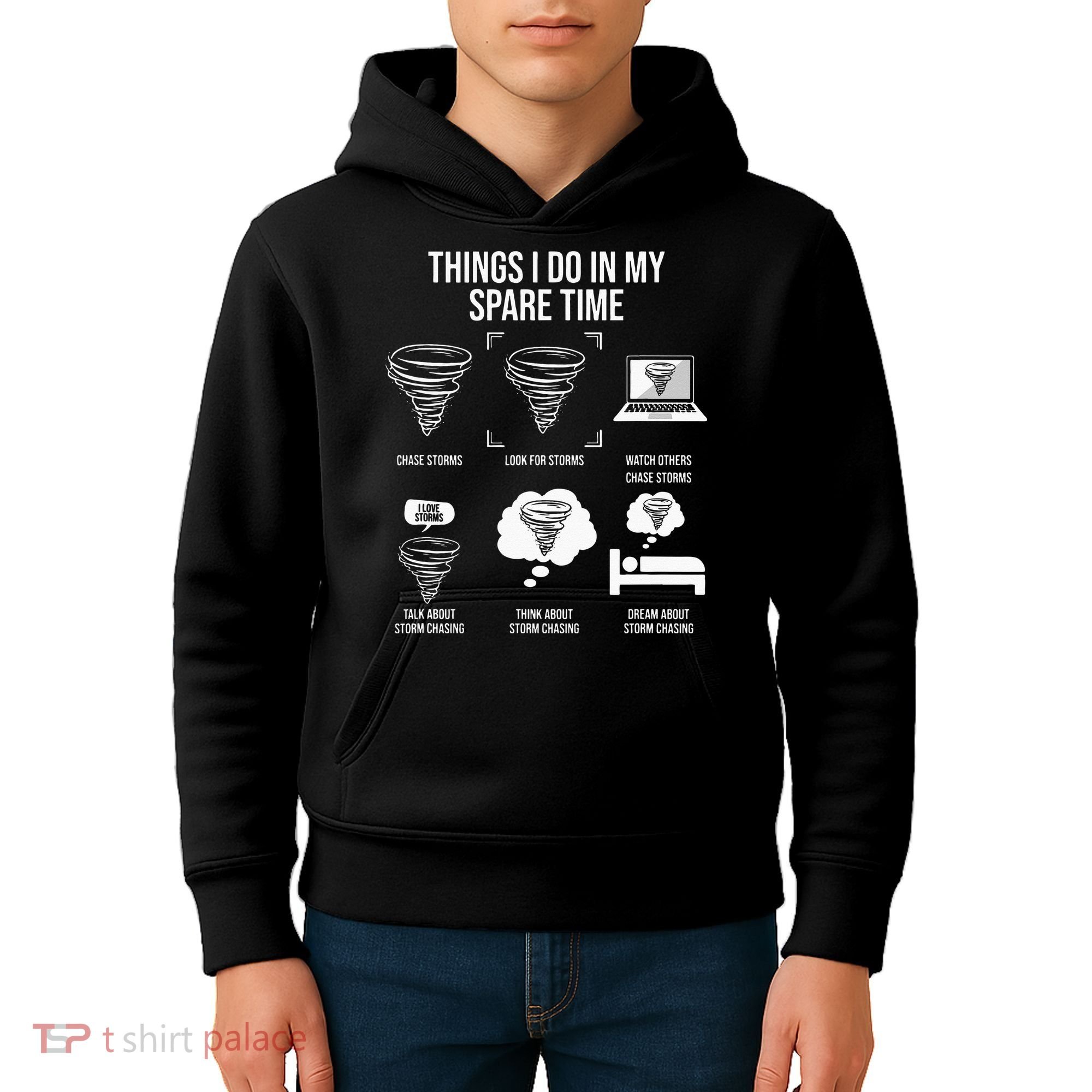 Things I Do In My Spare Time Tornado Storm Chaser Kids Hoodie