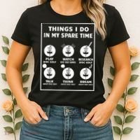 Things I Do In My Spare Time Disc Golf Funny Women's T-Shirt thumb 2