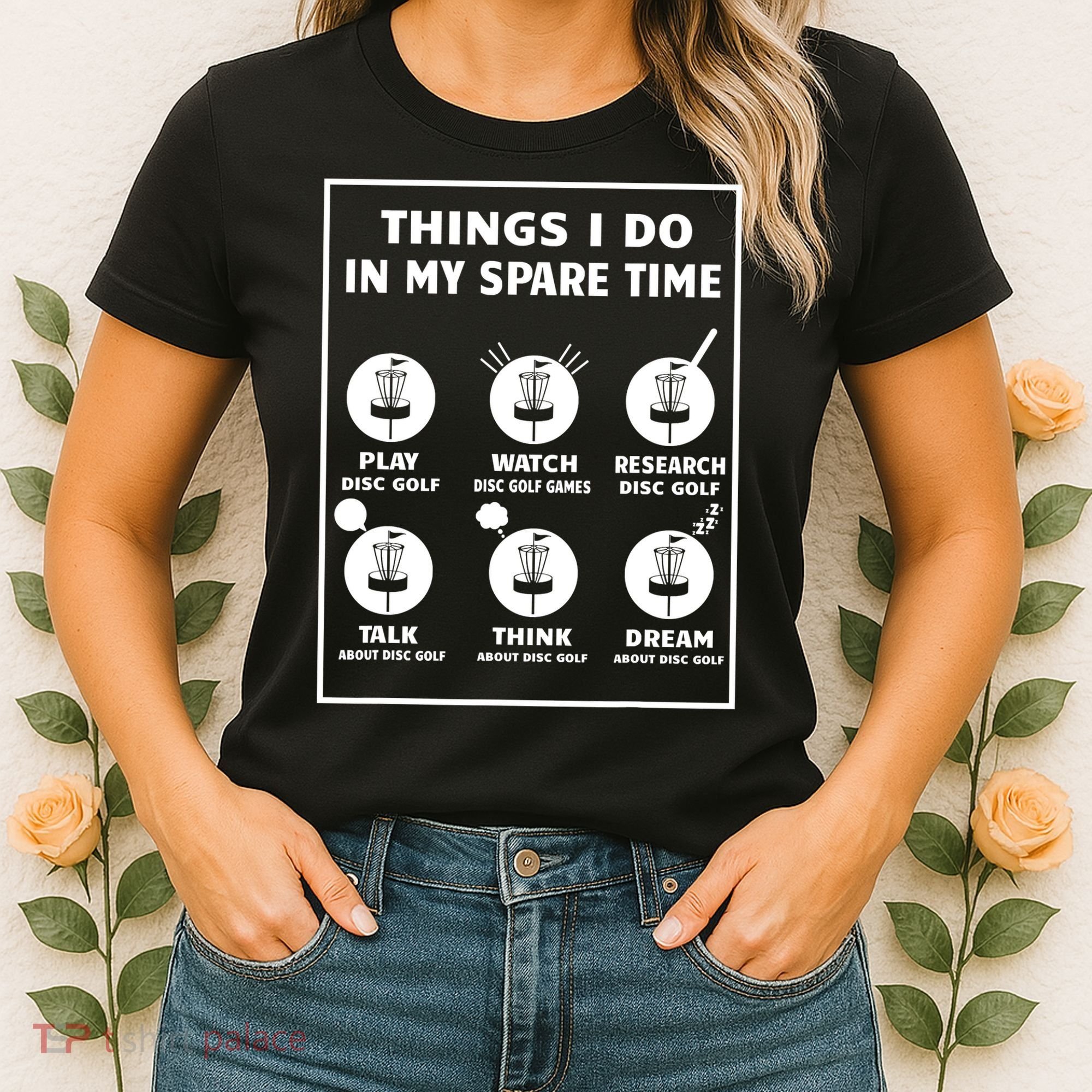 Things I Do In My Spare Time Disc Golf Funny Women's T-Shirt