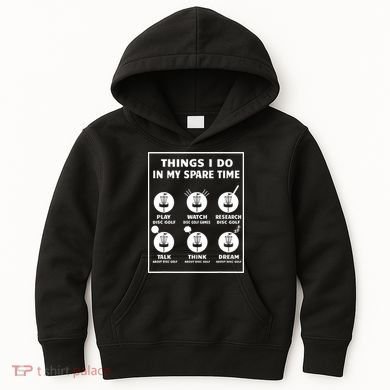 Things I Do In My Spare Time Disc Golf Funny Kids Hoodie