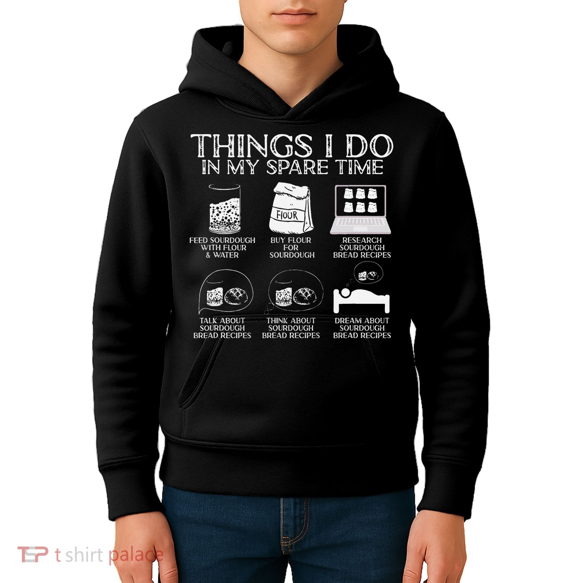 Things I Do In My Spare Time Sourdough Baker Bread Lover Kids Hoodie