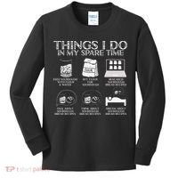 Things I Do In My Spare Time Sourdough Baker Bread Lover Kids Long Sleeve Shirt thumb 0