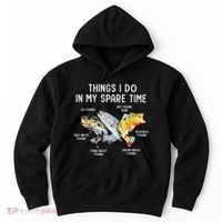 Things I Do In My Spare Time Funny Fishing Hoodie thumb 0