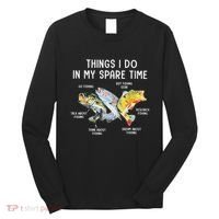 Things I Do In My Spare Time Funny Fishing Long Sleeve Shirt thumb 0