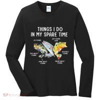 Things I Do In My Spare Time Funny Fishing Women's Long Sleeve Shirt thumb 0