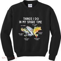 Things I Do In My Spare Time Funny Fishing Kids Sweatshirt thumb 0