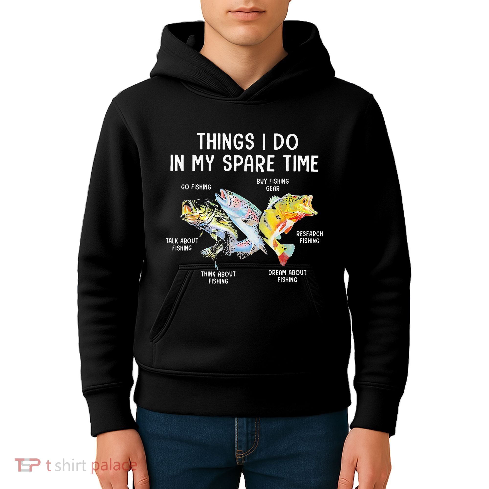 Things I Do In My Spare Time Funny Fishing Kids Hoodie