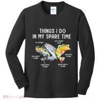 Things I Do In My Spare Time Funny Fishing Kids Long Sleeve Shirt thumb 0