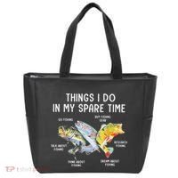 Things I Do In My Spare Time Funny Fishing Tote Bag thumb 0