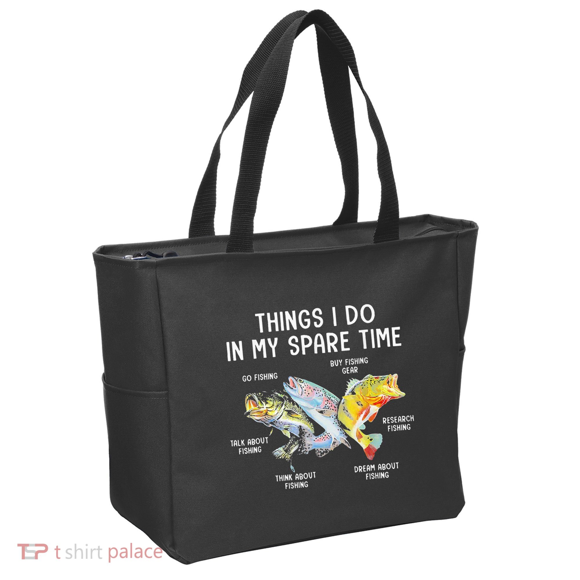 Things I Do In My Spare Time Funny Fishing Tote Bag