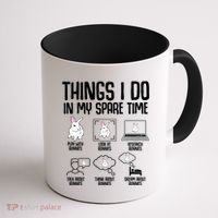 Things I Do In My Spare Time Bunny Rabbit Coffee Mug thumb 1