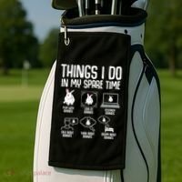 Things I Do In My Spare Time Bunny Rabbit Golf Towel thumb 2