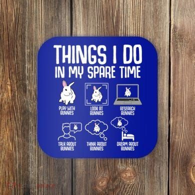 Things I Do In My Spare Time Bunny Rabbit Coaster