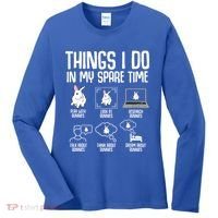 Things I Do In My Spare Time Bunny Rabbit Women's Long Sleeve Shirt thumb 0