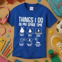 Things I Do In My Spare Time Bunny Rabbit Kids T-Shirt thumb 3