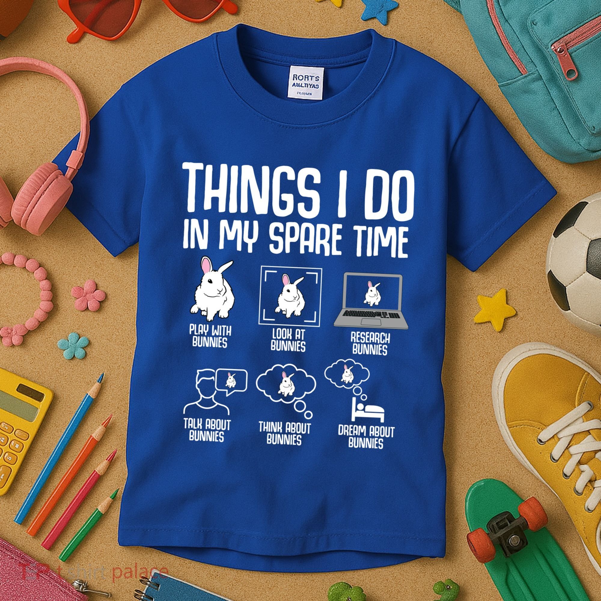 Things I Do In My Spare Time Bunny Rabbit Kids T-Shirt