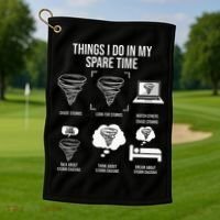 Things I Do In My Spare Time Tornado Storm Chaser Golf Towel thumb 1