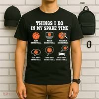 Things I Do In My Spare TIme Funny Basketball Lover T-Shirt thumb 6