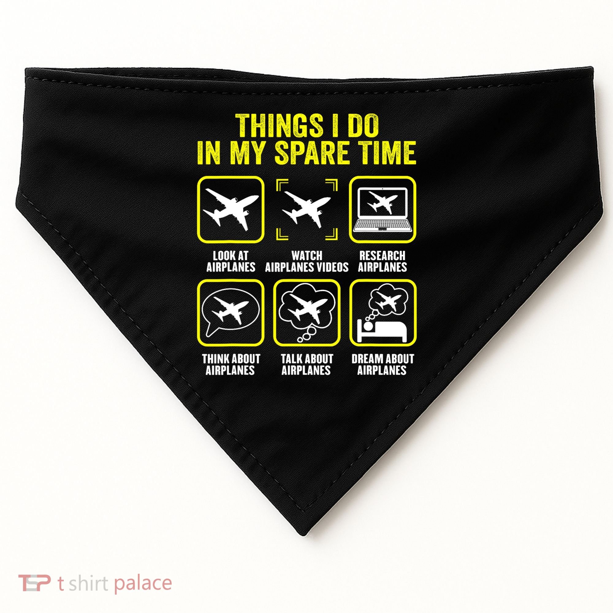 Things I Do In My Spare Time Airplanes Aviation Pilot USA-Made Doggie Bandana
