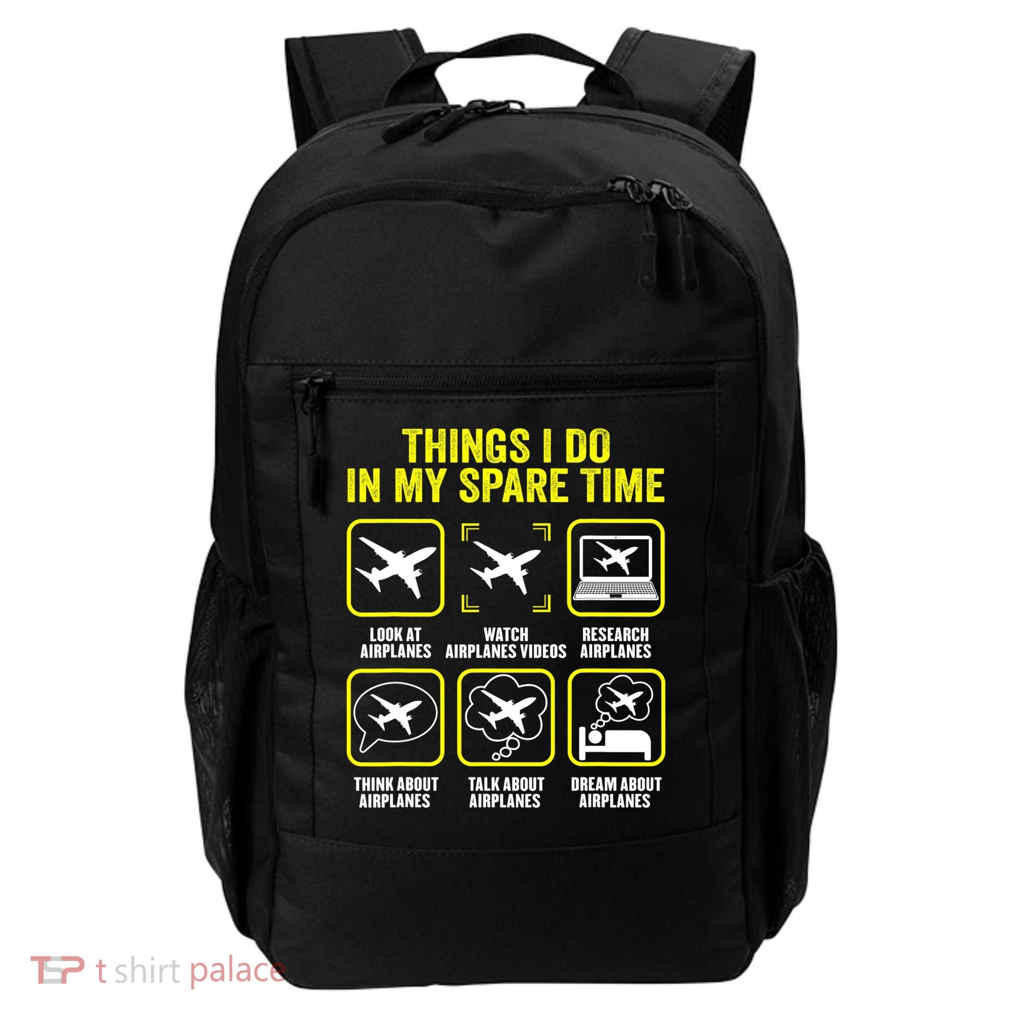 Things I Do In My Spare Time Airplanes Aviation Pilot Backpack