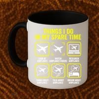 Things I Do In My Spare Time Airplanes Aviation Pilot Coffee Mug thumb 2