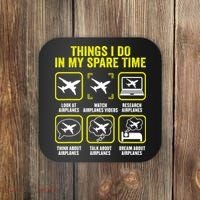 Things I Do In My Spare Time Airplanes Aviation Pilot Coaster thumb 0