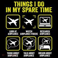 Things I Do In My Spare Time Airplanes Aviation Pilot Women's Hoodie thumb 2