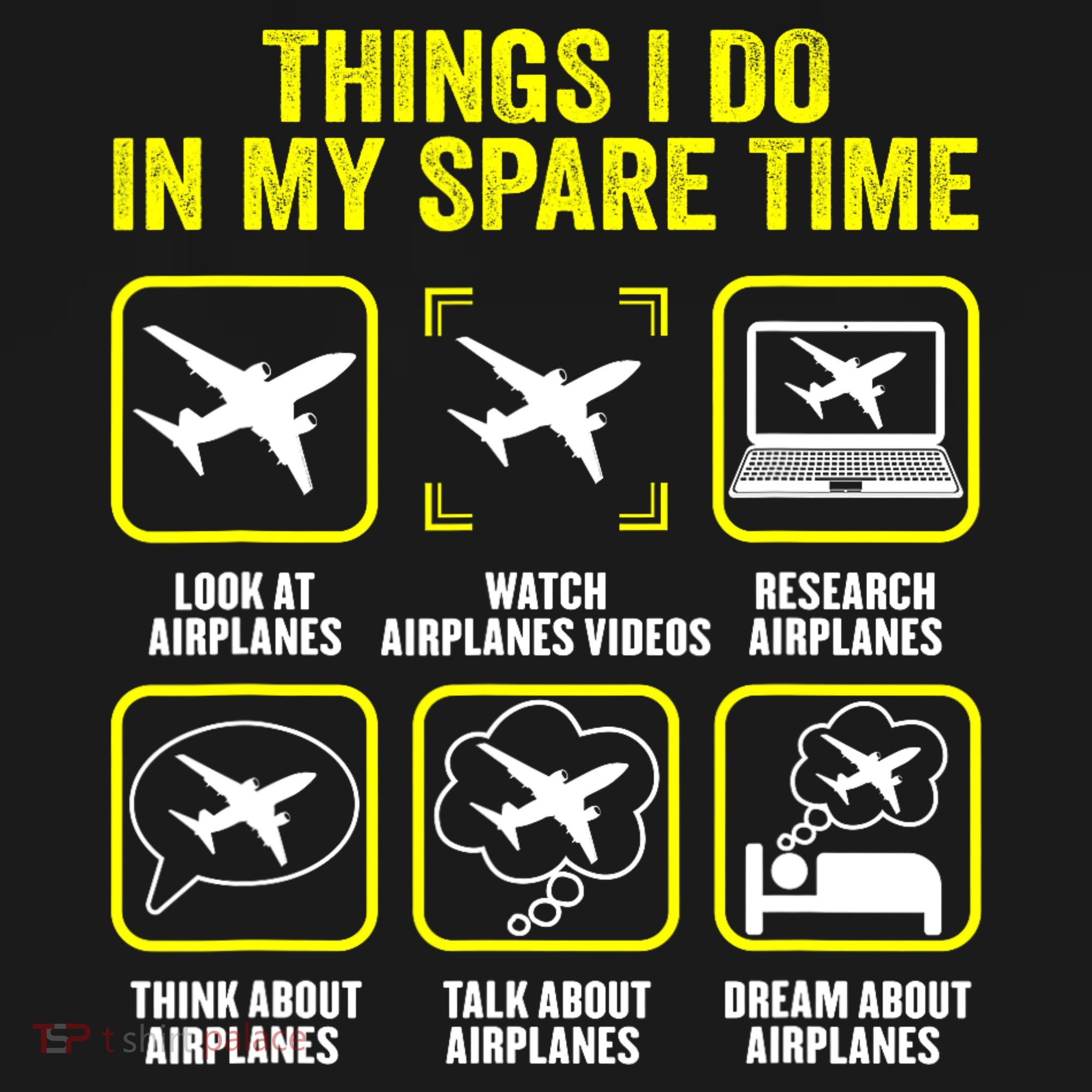 Things I Do In My Spare Time Airplanes Aviation Pilot Mousepad