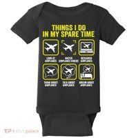 Things I Do In My Spare Time Airplanes Aviation Pilot Baby Bodysuit thumb 0