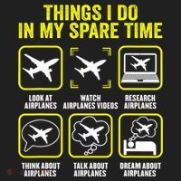 Things I Do In My Spare Time Airplanes Aviation Pilot Golf Towel thumb 3