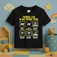 Things I Do In My Spare Time Airplanes Aviation Pilot Toddler T-Shirt thumb 3