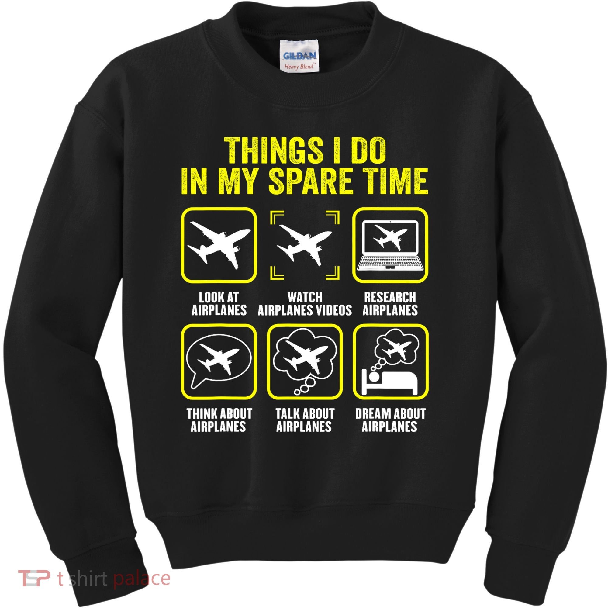 Things I Do In My Spare Time Airplanes Aviation Pilot Kids Sweatshirt