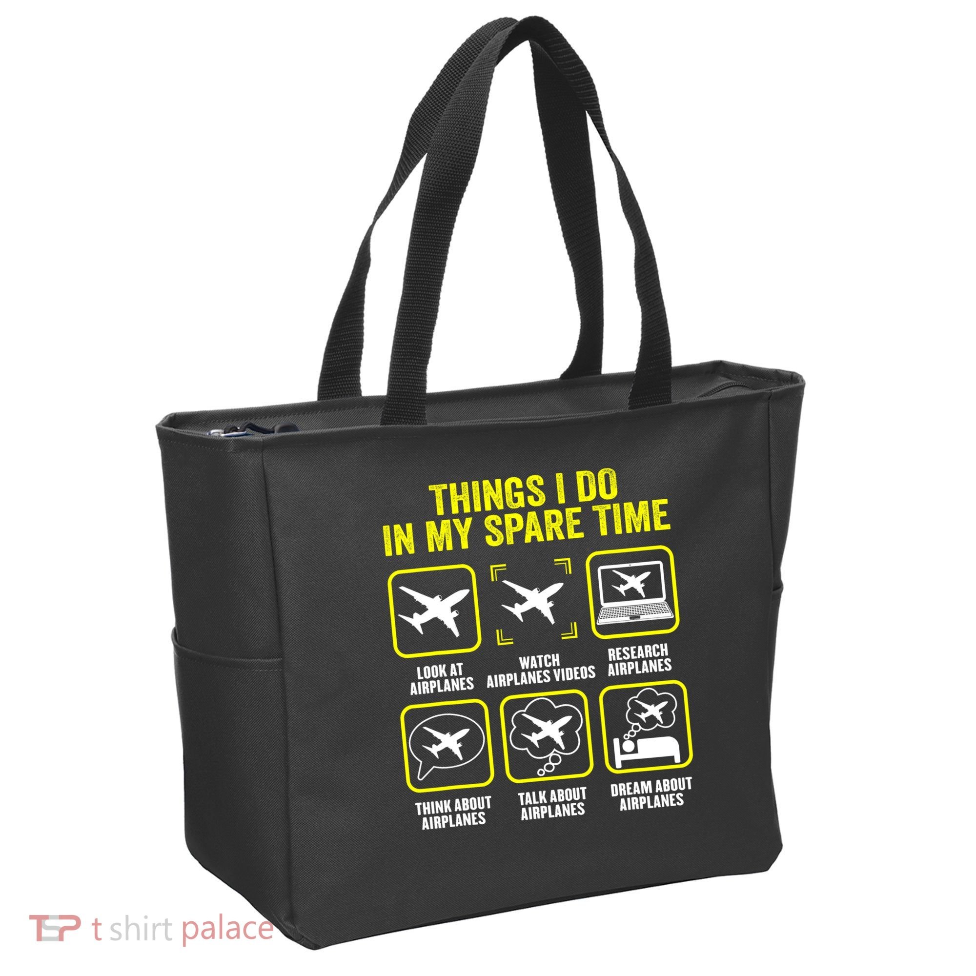 Things I Do In My Spare Time Airplanes Aviation Pilot Tote Bag