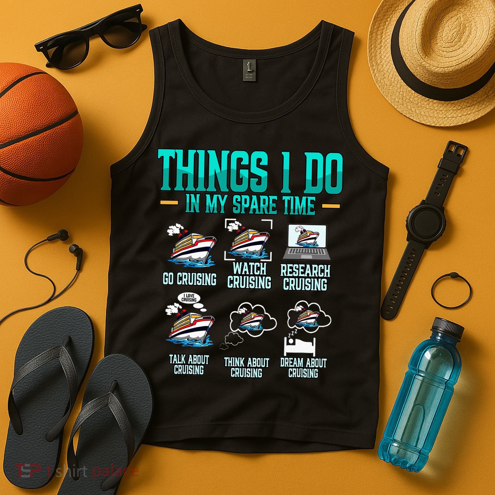 Things I Do In My Spare Time Cruising funny Cruise Tank Top
