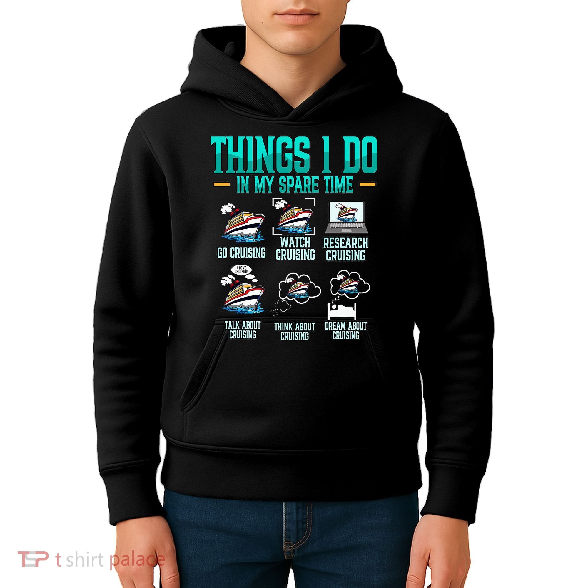 Things I Do In My Spare Time Cruising funny Cruise Kids Hoodie