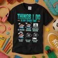 Things I Do In My Spare Time Cruising funny Cruise Kids T-Shirt thumb 3