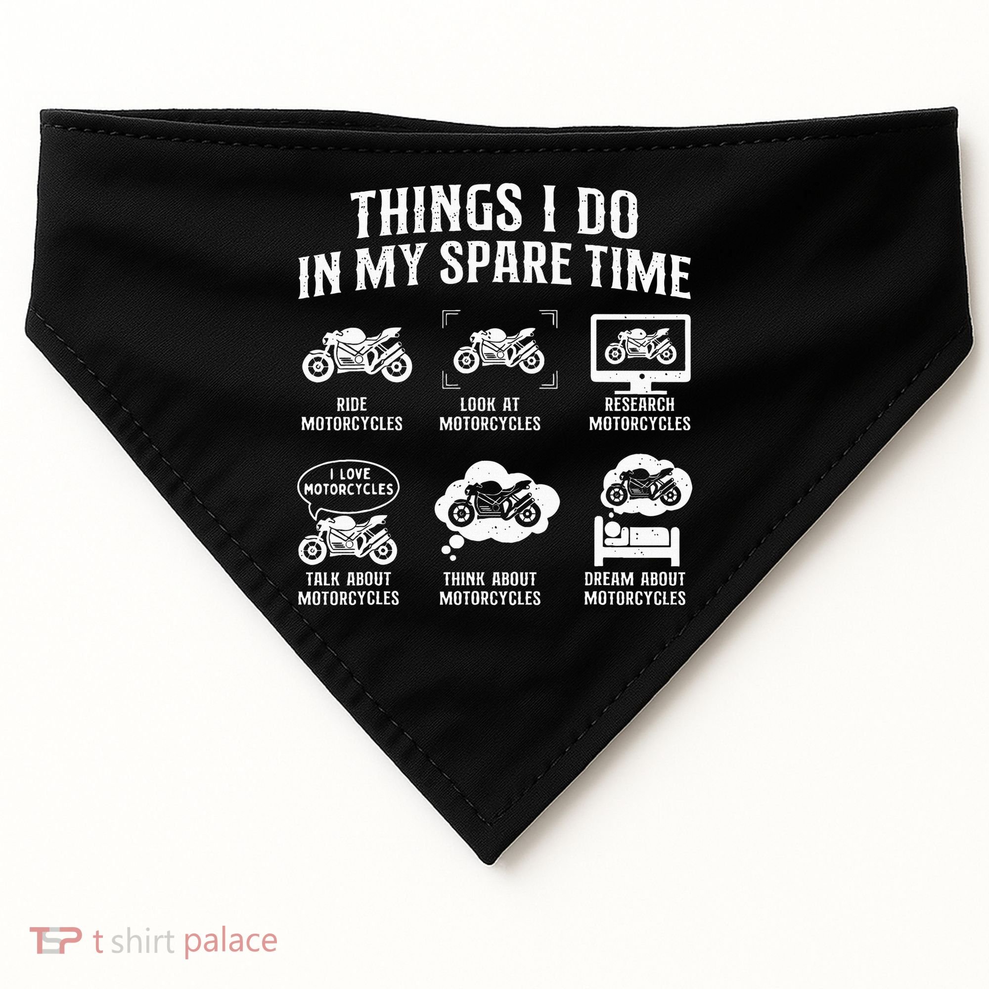 Things I Do In My Spare Time Biker Motorcycle Rider Riding USA-Made Doggie Bandana