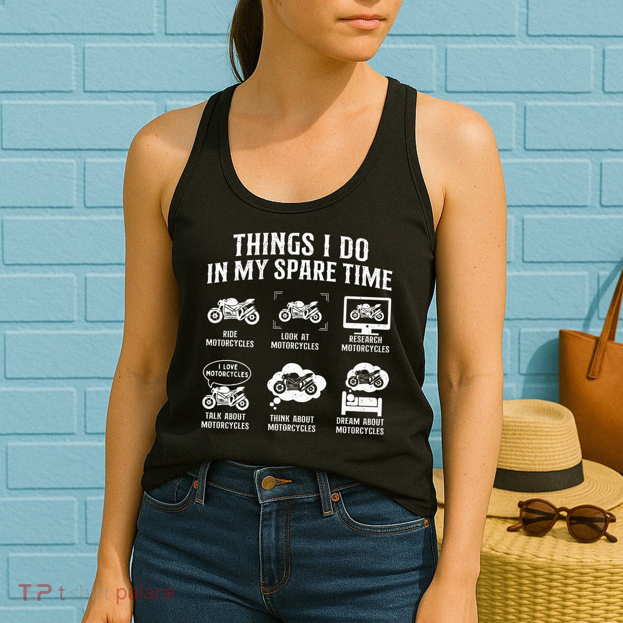 Things I Do In My Spare Time Biker Motorcycle Rider Riding Women's Tank Top