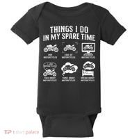Things I Do In My Spare Time Biker Motorcycle Rider Riding Baby Bodysuit thumb 0
