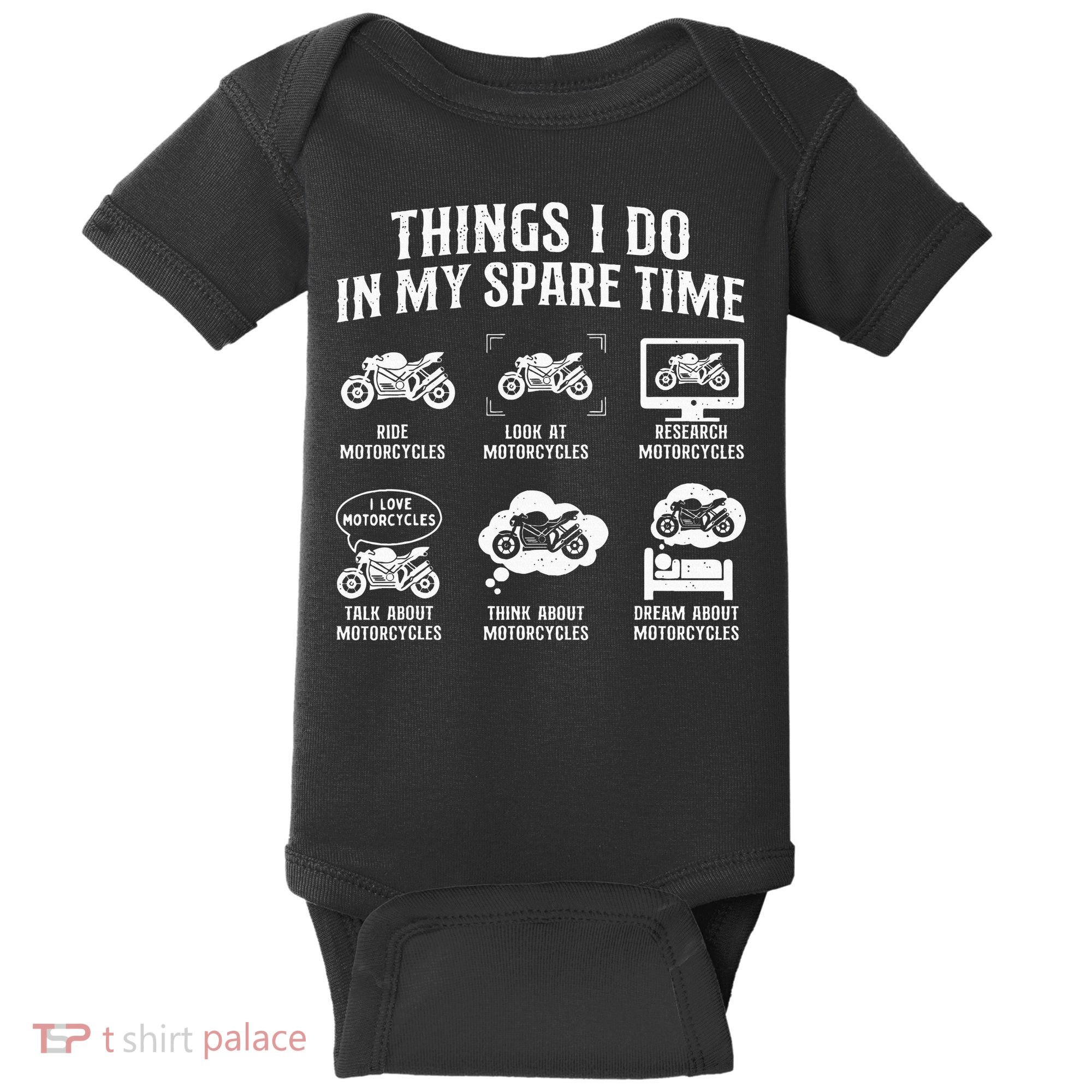Things I Do In My Spare Time Biker Motorcycle Rider Riding Baby Bodysuit