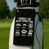 Things I Do In My Spare Time Biker Motorcycle Rider Riding Golf Towel thumb 2