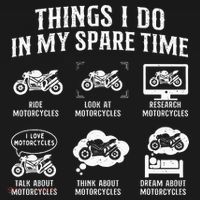 Things I Do In My Spare Time Biker Motorcycle Rider Riding Women's Long Sleeve Shirt thumb 2