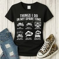 Things I Do In My Spare Time Biker Motorcycle Rider Riding Women's T-Shirt thumb 3